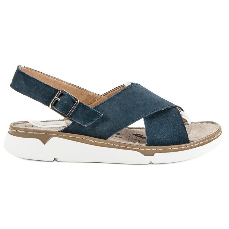 Filippo Leather Sandals On The Platform blue