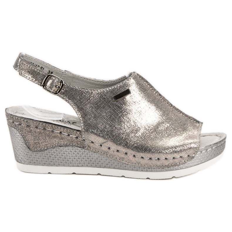 Filippo Leather Clad Sandals grey
