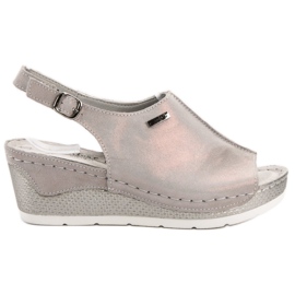 Filippo Leather Clad Sandals grey