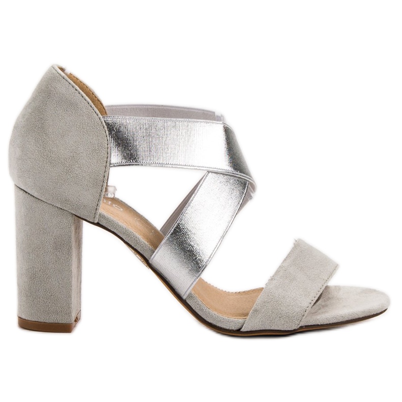 Evento Slip-on sandals with an elastic band grey