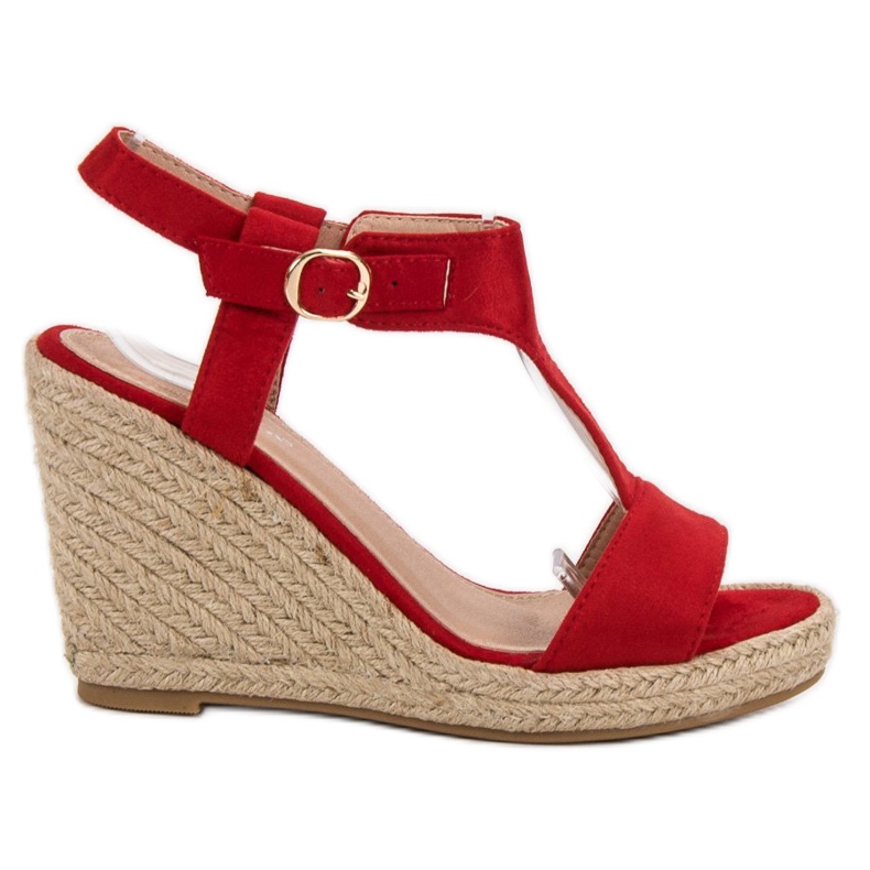 Anesia Paris Fashionable wedge sandals red