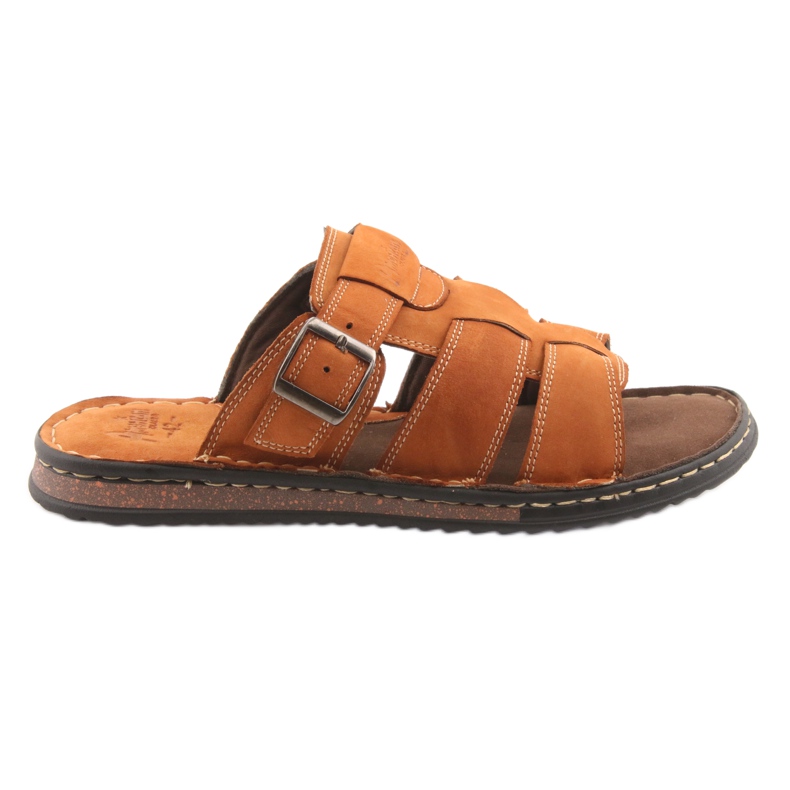 American Club American Men's flip flops lightweight podka06 brown