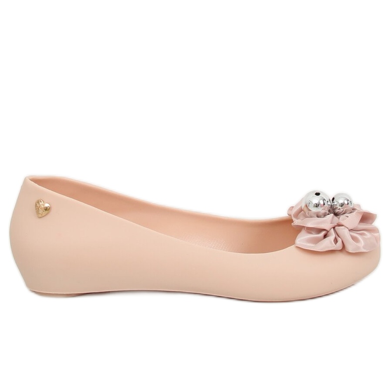 Ballerinas meliski with a bow pink CK-86P Beige
