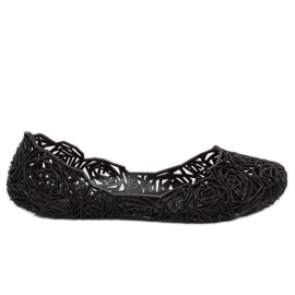 Black rubber ballerinas QX-02 Black