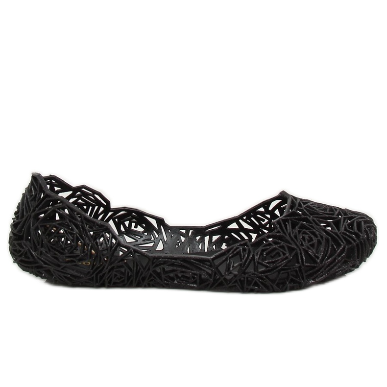 Black rubber ballerinas QX-02 Black