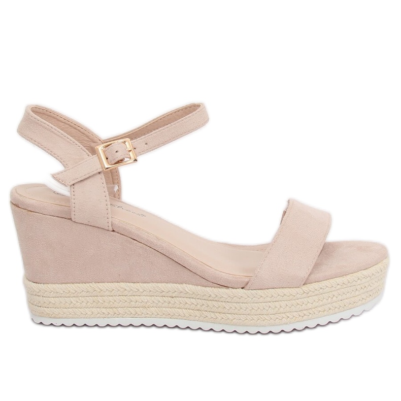 Beige sandals on a wedge espadrilles LY9109 Beige