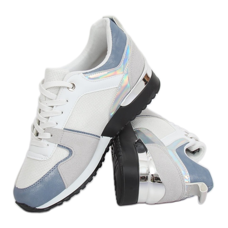 White sports shoes B-01 WHITE / BLUE