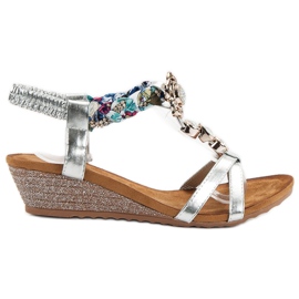 SHELOVET Sandals With Ornaments grey