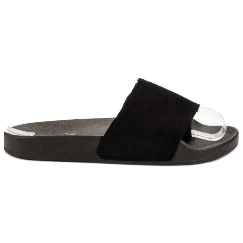 SHELOVET Suede Sports Slippers black