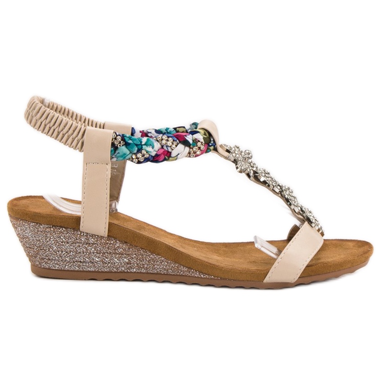 SHELOVET Sandals With Ornaments brown