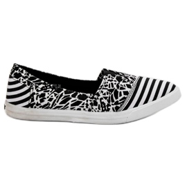 Sweet Shoes Slipons With A Pattern white black