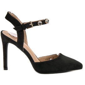 Kylie High heels with an exposed heel black