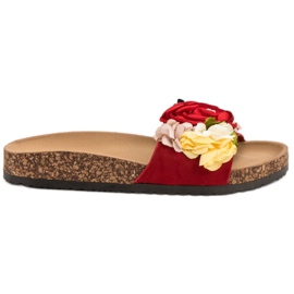 Cm Paris Slippers With Flowers red