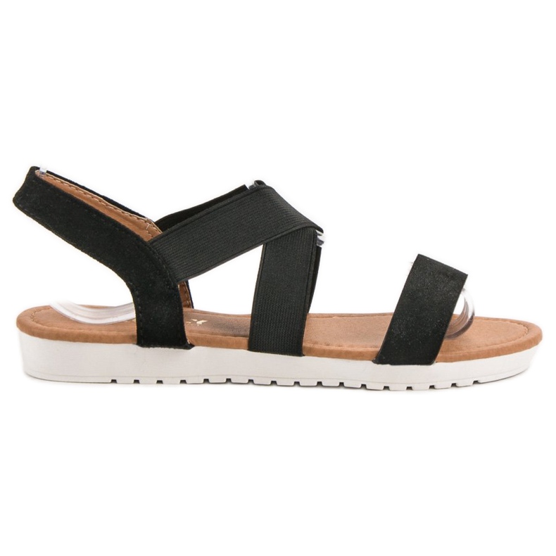 EXQUILY Black Sandals With An Eraser