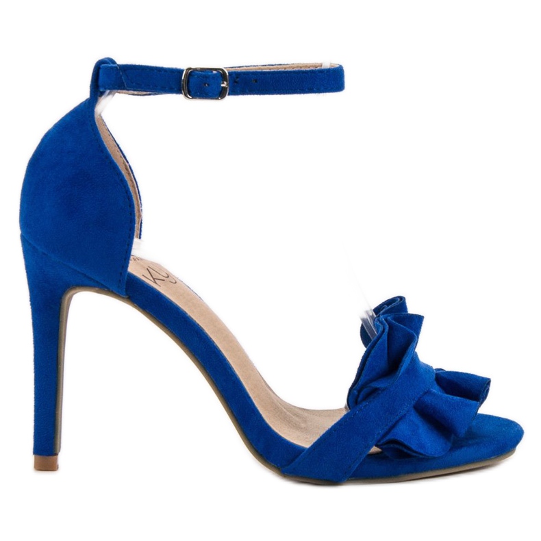 Kylie Sandals On A High Heel With A Frill blue