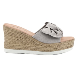 Bello Star Suede Wedge Sandals grey Bello Star Suede Wedge Sandals grey