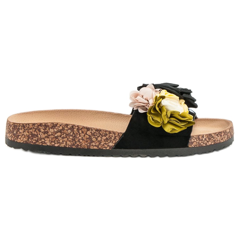 Cm Paris Slippers With Flowers black