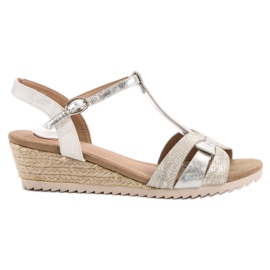 Kylie Silver Wedge Sandals grey