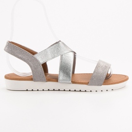 EXQUILY Silver Sandals With Eraser grey EXQUILY Silver Sandals With Eraser grey