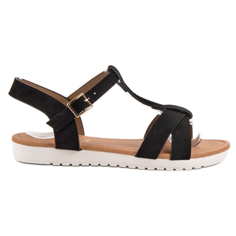 EXQUILY Classic Suede Sandals black