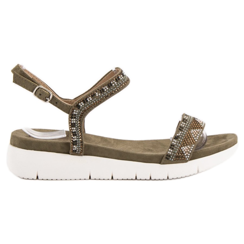 Kylie Khaki Wedge Sandals green Kylie Khaki Wedge Sandals green