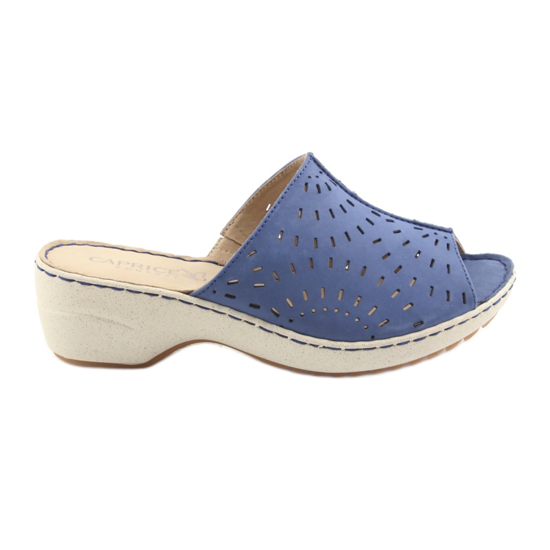 Women's slippers wedge Caprice 27351 jeans blue