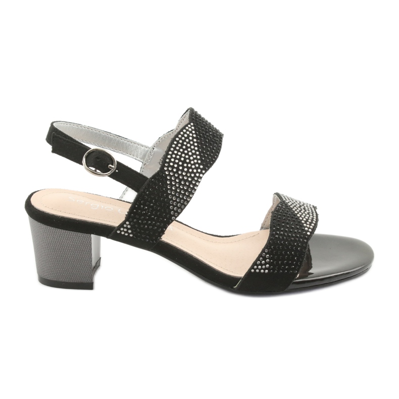 Sergio Leone Sandals on the SK795 post black with zircons