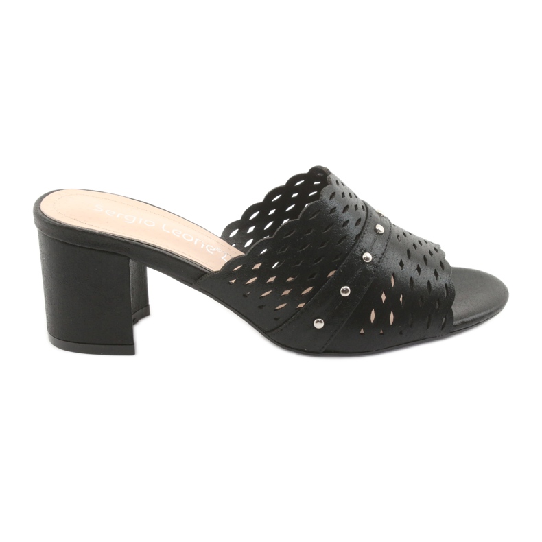 Sergio Leone KL319 black women's slippers