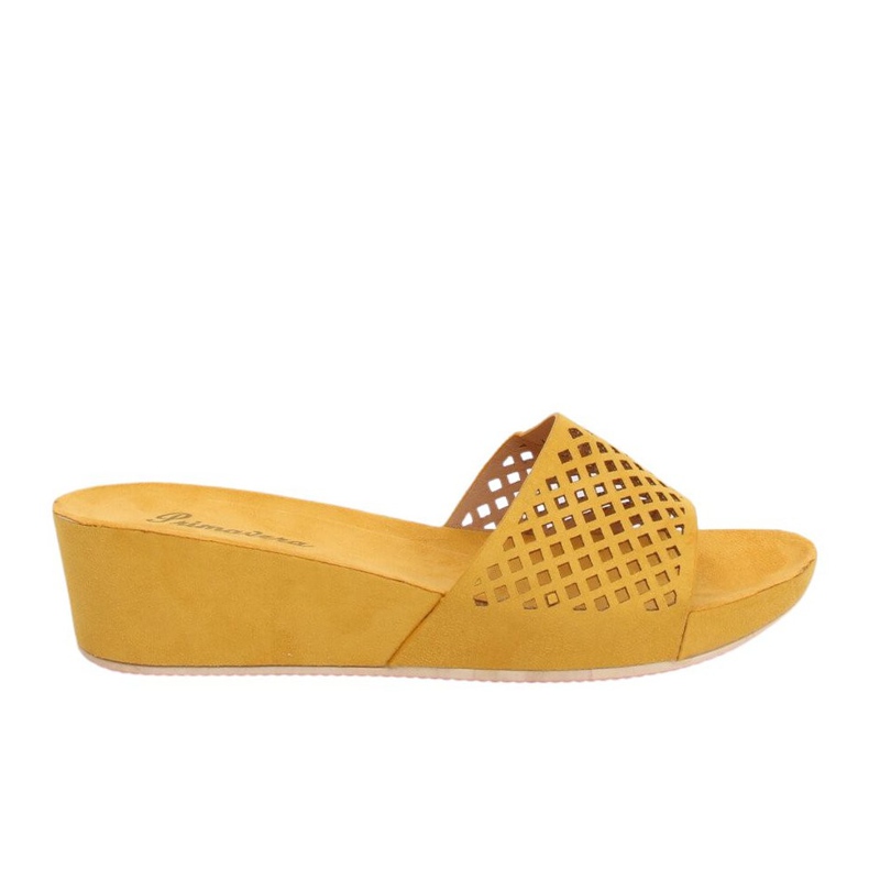 Yellow openwork slippers JS-03 Yellow