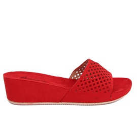 Red openwork slippers JS-03 Red