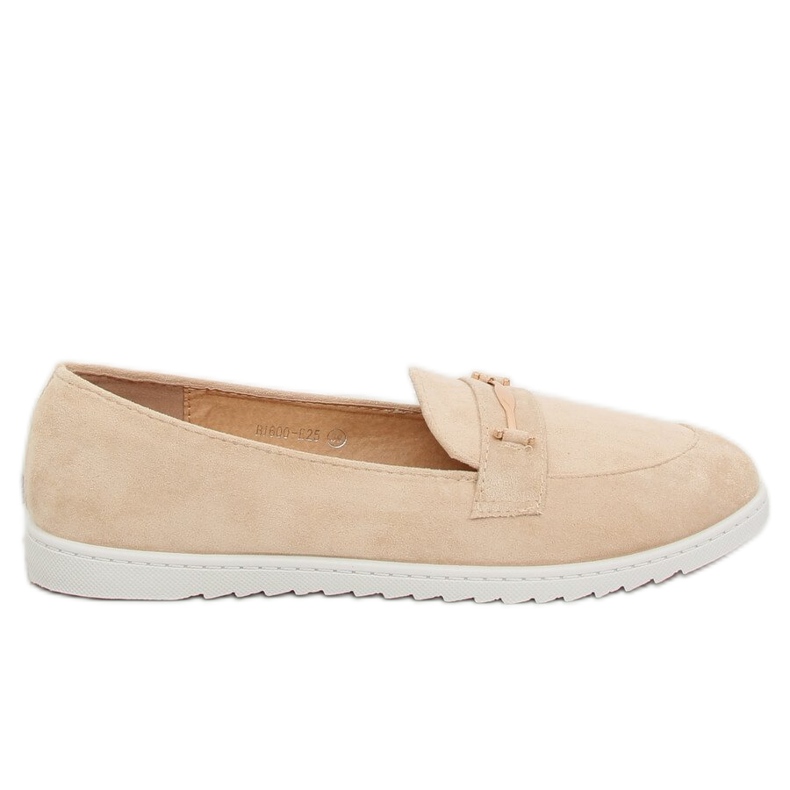 Women's beige loafers BJ600-E25 Apricot
