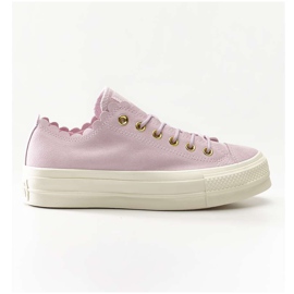 Converse Chuck Taylor All Star Lift Scallop 500 Pink Foam Gold Egret purple
