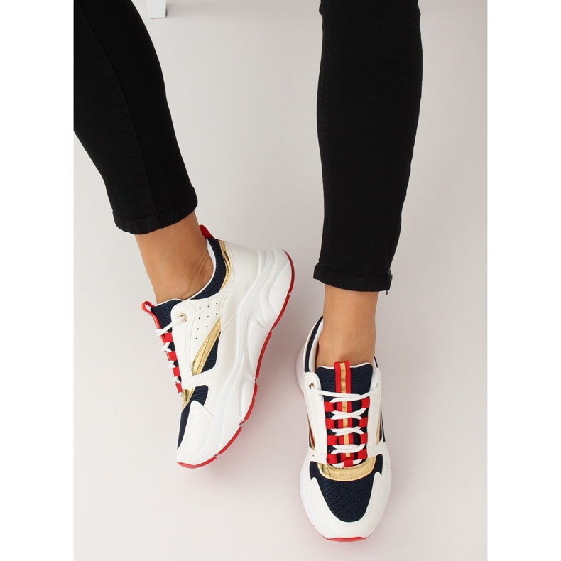 Multicolor sports shoes BK008-47 WHITE / BLUE II-GAT navy blue Multicolor sports shoes BK008-47 WHITE / BLUE II-GAT navy blue