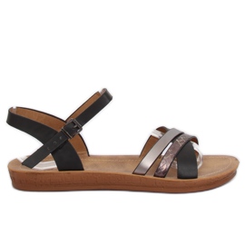 Black women's sandals TS-9 Black Black women's sandals TS-9 Black