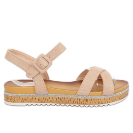 Beige sandals for women Y1521 Beige