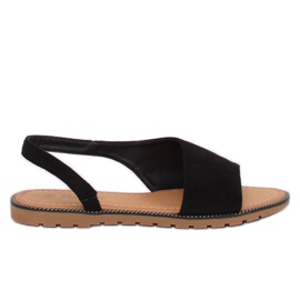 Black women's asymmetrical sandals 982 Black
