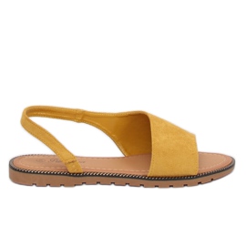 Yellow asymmetrical women's sandals 982 Yellow