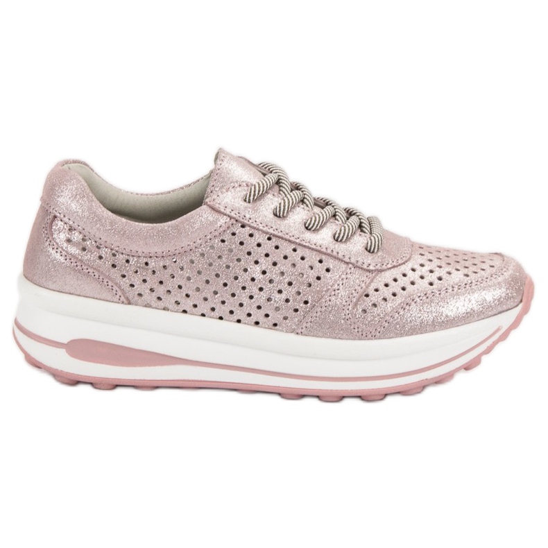 Filippo Leather brocade shoes pink