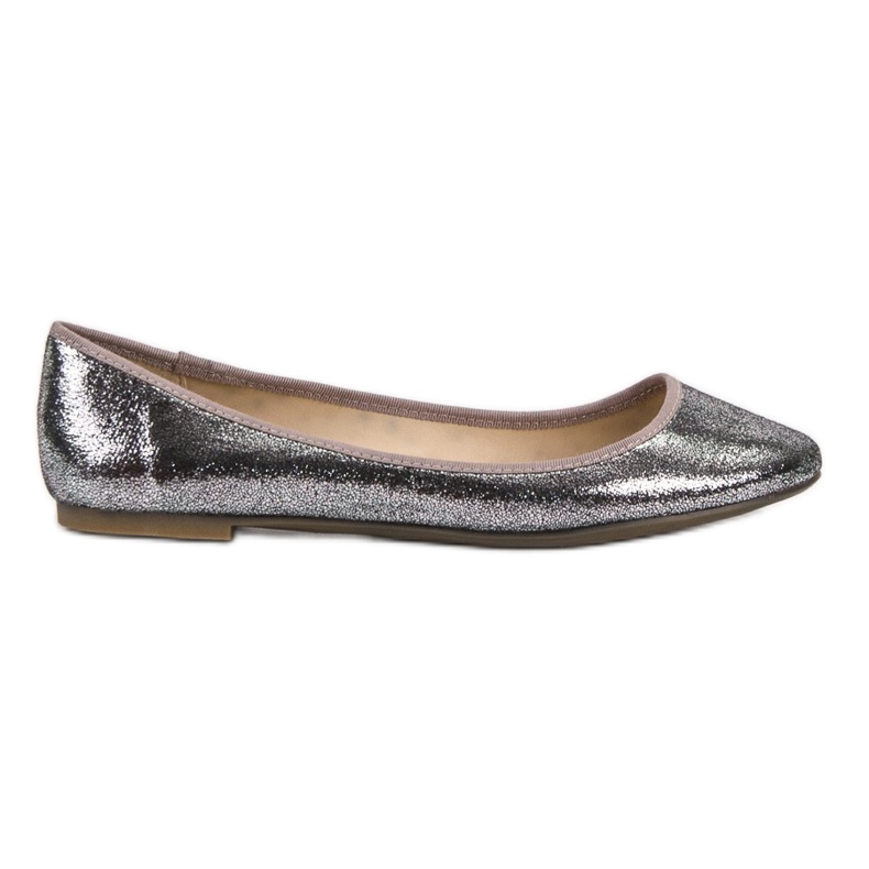 SHELOVET Silver ballerinas grey