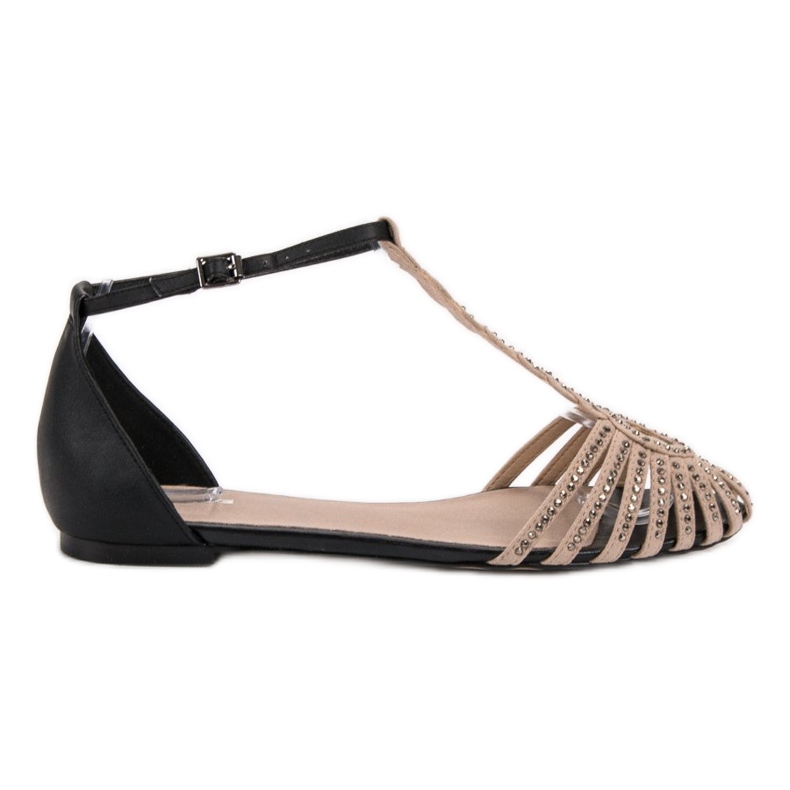 SHELOVET Fashionable Sandals With Cubic Zirconia black brown