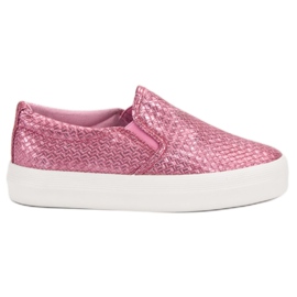 SHELOVET Pink Slip On Sneakers