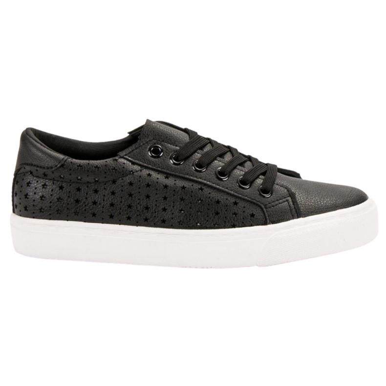 J. Star Openwork Black Sneakers