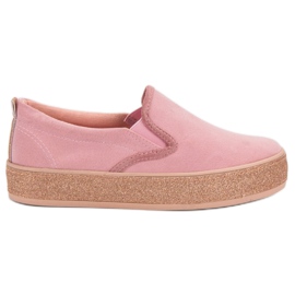 SHELOVET Slipons With Glitter Sole pink SHELOVET Slipons With Glitter Sole pink