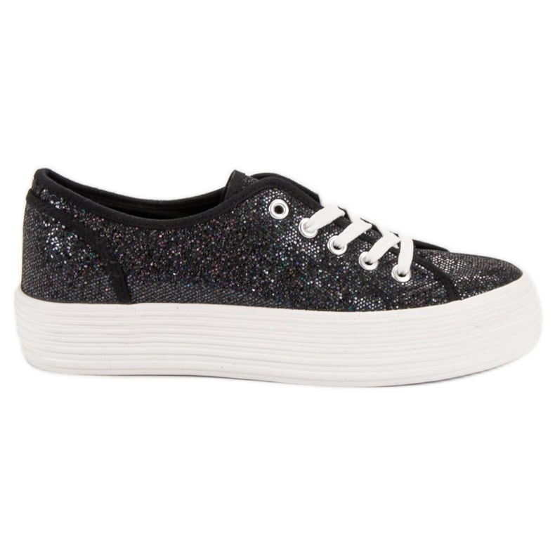 SHELOVET Sneakers With Glitter black