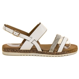 SHELOVET Sandals With Cubic Zirconia white SHELOVET Sandals With Cubic Zirconia white
