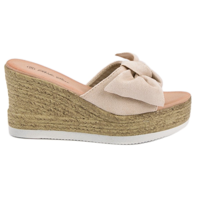 Bello Star Suede Wedge Sandals beige