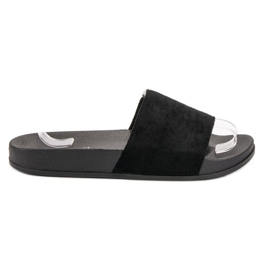 Queen Vivi Comfortable Suede Slippers black