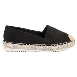 SHELOVET Suede Espadrilles black