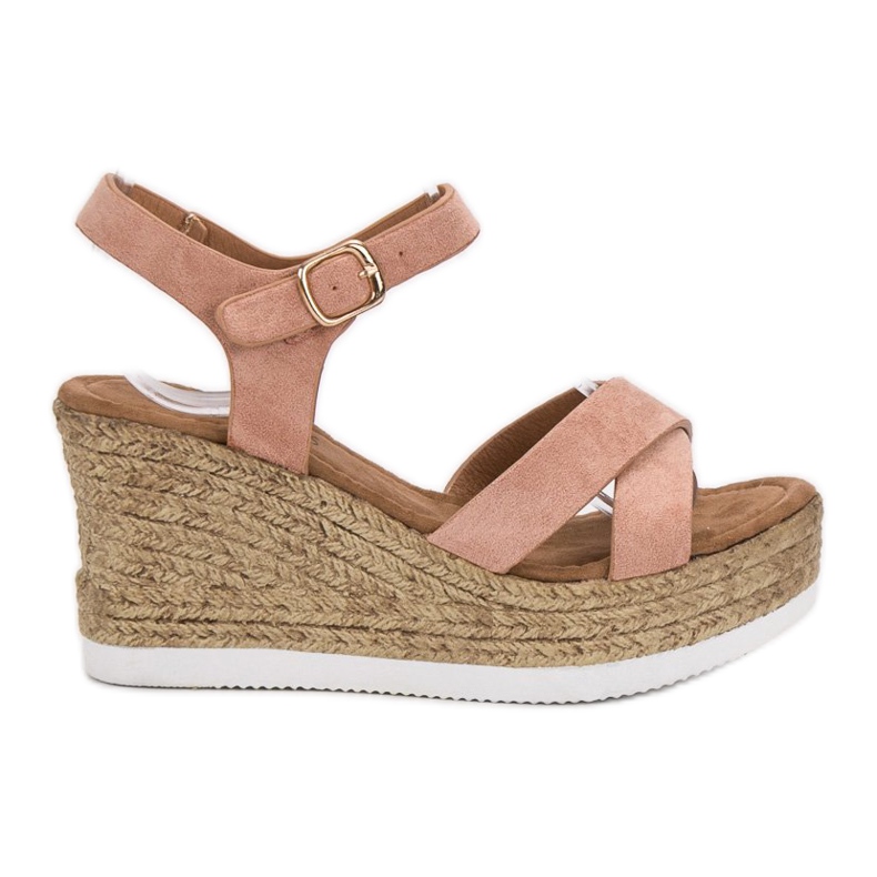 JESSY ROSS Powder Suede Sandals pink