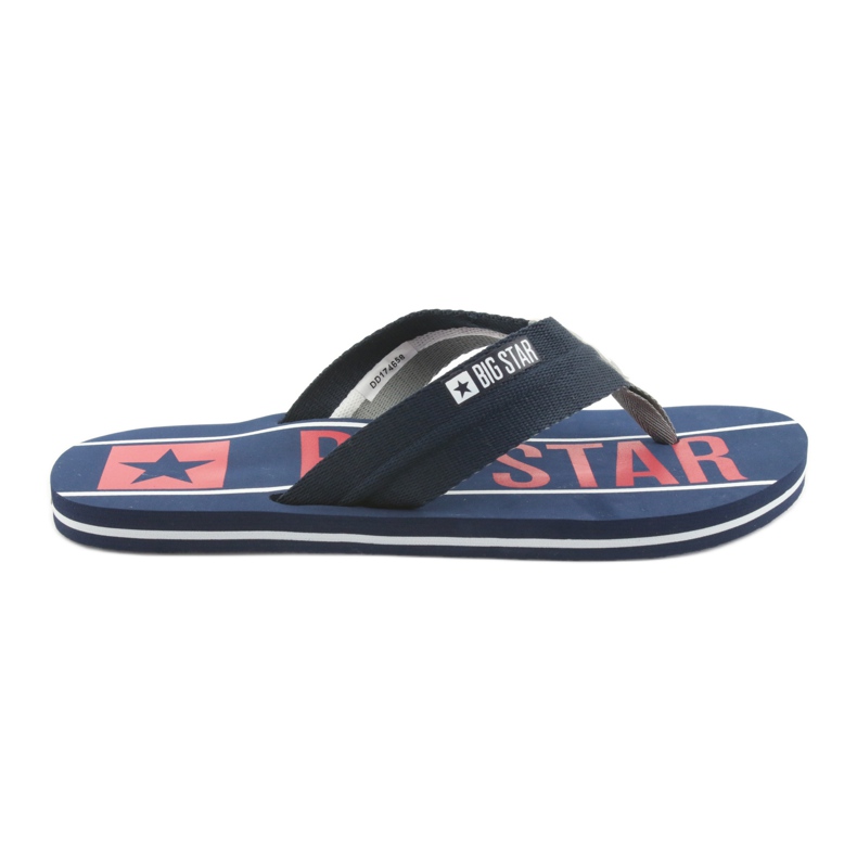 Men's Big Star 174658 navy blue slippers white red